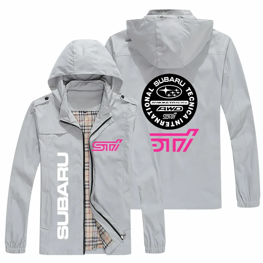 

2021 men's new spring and autumn jacket men's and women's casual zipper standing jacket hooded printing logo SUBAR