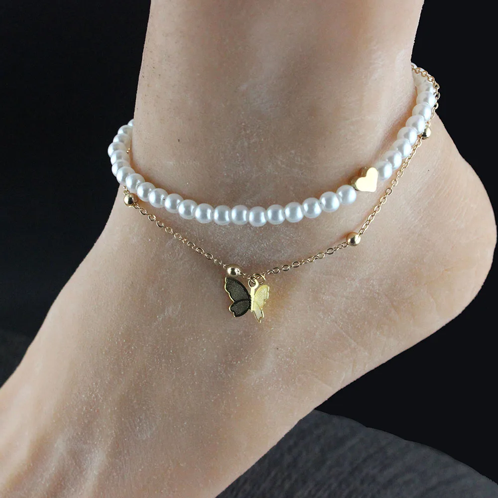 

Корейский браслет на лодыжку, ювелирные изделия для ног в стиле бохо, Шарм Миюки, браслеты на ногу для женщин, Золотая цепочка, женский брасл...