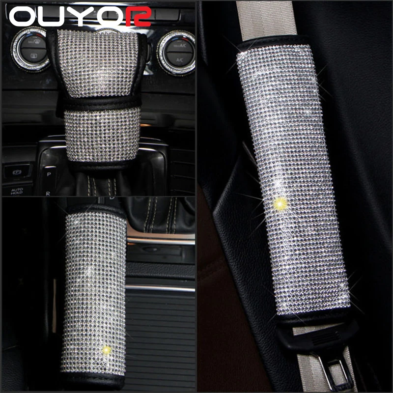 Полностью Алмазный кристаллический автомобильный чехол для ручного тормоза