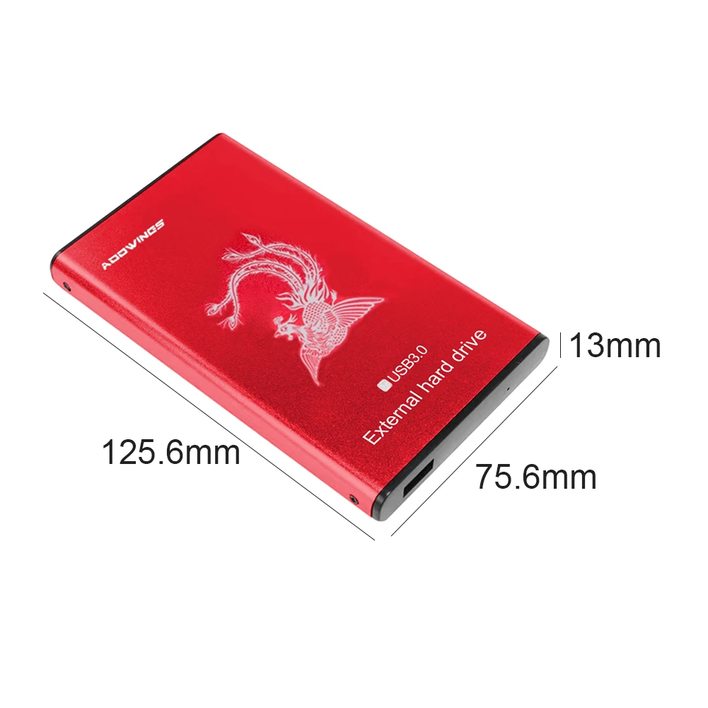 

HDD External Hard Drive 2TB 1TB 500GB 320GB 160GB 80GB 2.5 inch USB 3.0 Metal Portable HDD Phoenix Pattern for Laptop Desktop PC
