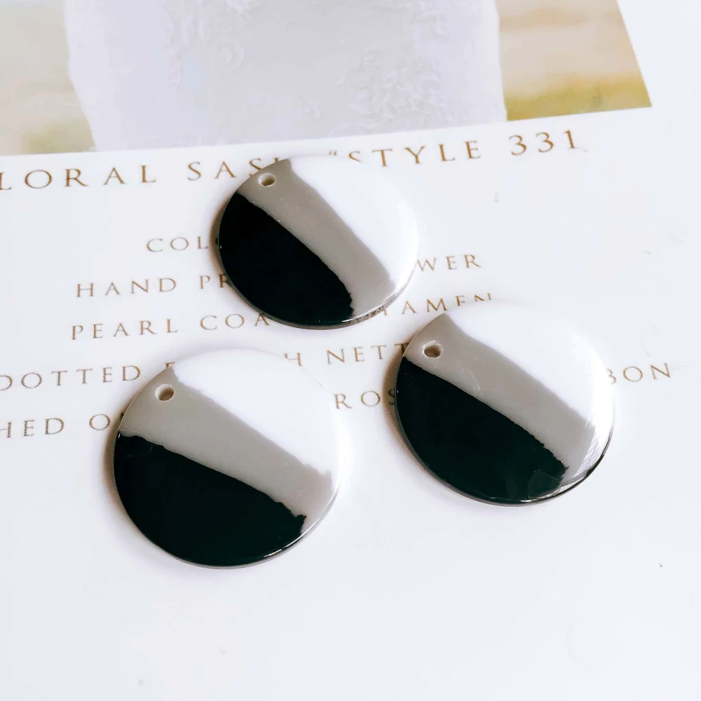 

Круглые акриловые пластиковые шарики из смолы, материал Diy, подвесное ожерелье, подвески, компоненты ювелирных изделий 25 мм 10 шт.