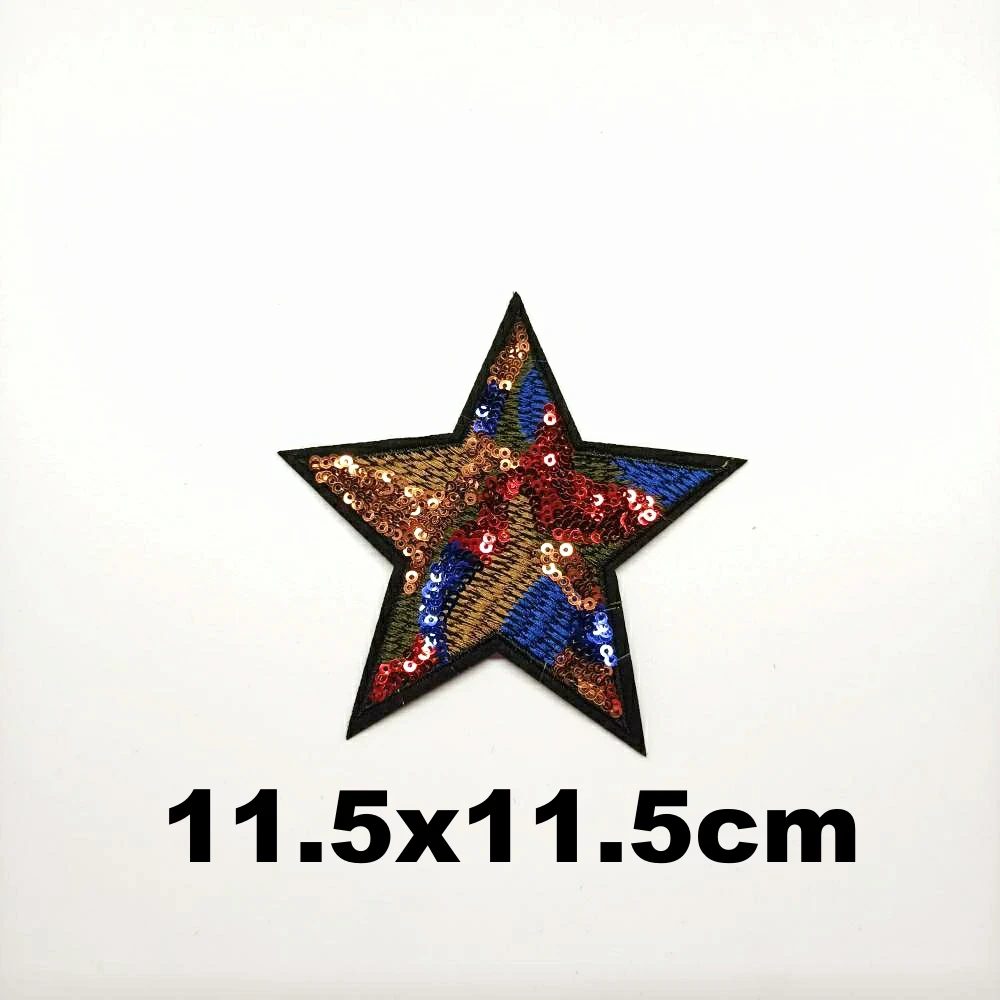 

Design large embroidery big star cartoon patches for clothing HE-3275