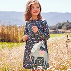 Детское Хлопковое платье для девочек, с длинным рукавом, на осеньзиму