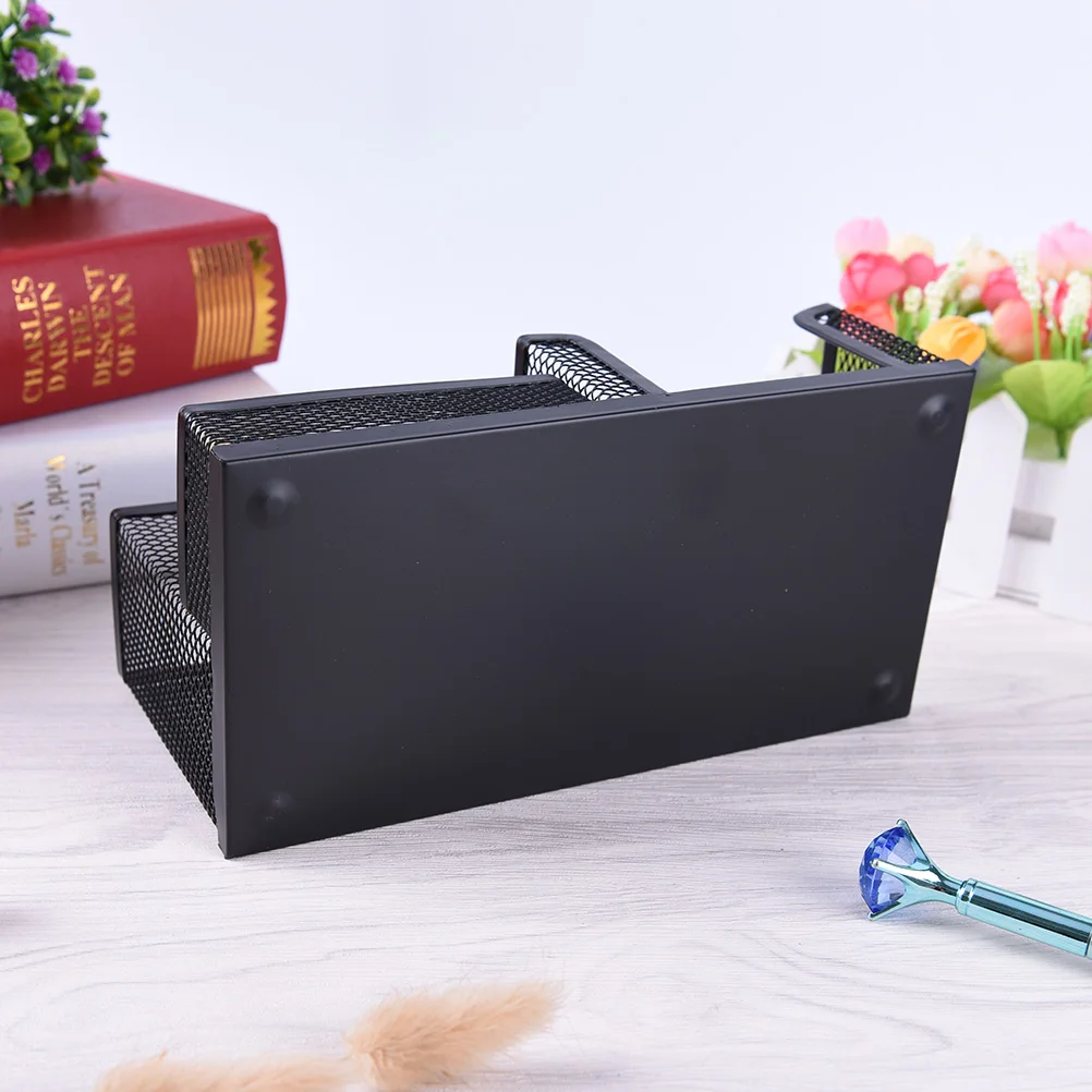 

1pc Mesh Pen Holder Affordable Students Office Desk 3 Compartments Metal Pen Holder Black School Stationery Supplies