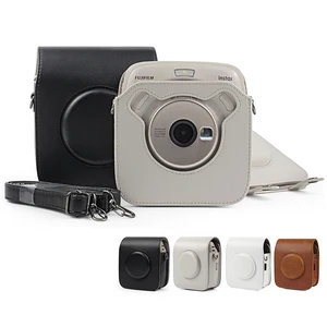 for fujifilm instax square sq20 sq10 camera bag case pu leather vintage shoulder strap pouch camera protection carry cover free global shipping