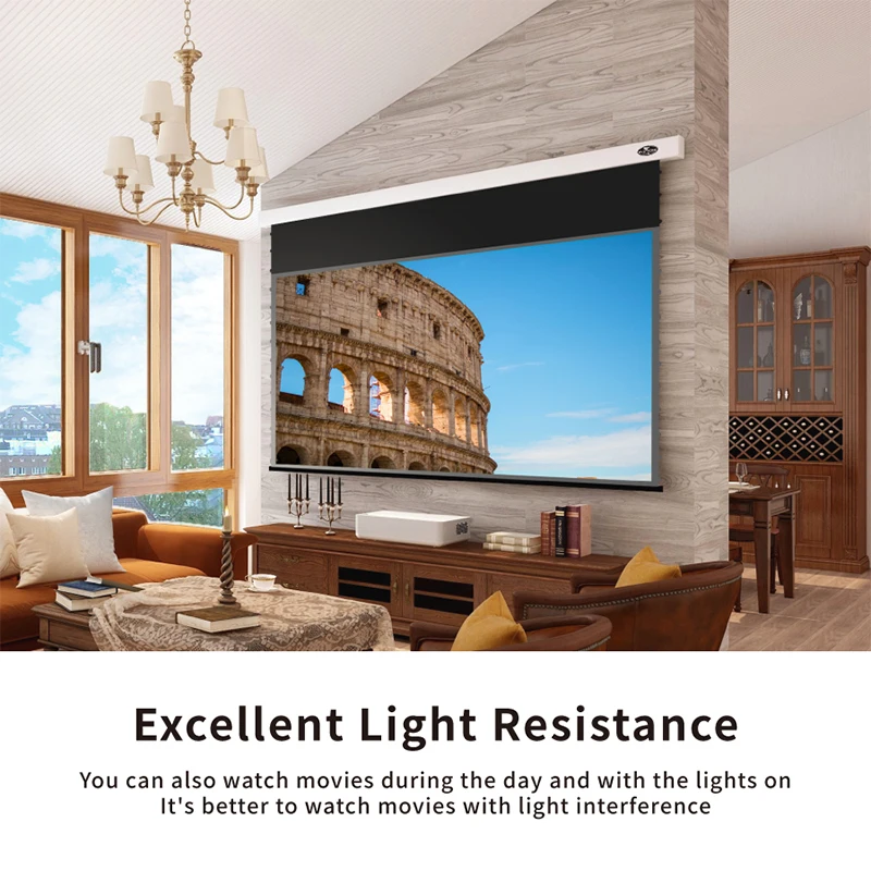 VIVIDSTORM 120 дюймов PRO Slimline моторизованный раскрывающегося списка Экран UST проектор
