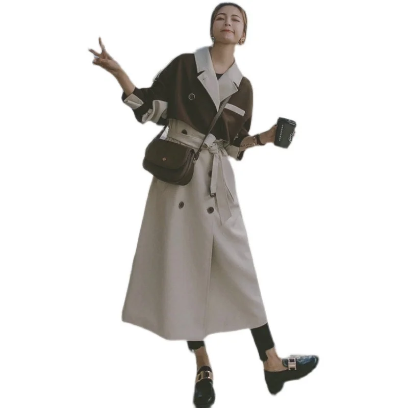 

LANMREM Women's Windbreaker Middle Long Small British Style Autumn Loose Fit Fashion Tide Summer 2021 New Arrival 2K2270