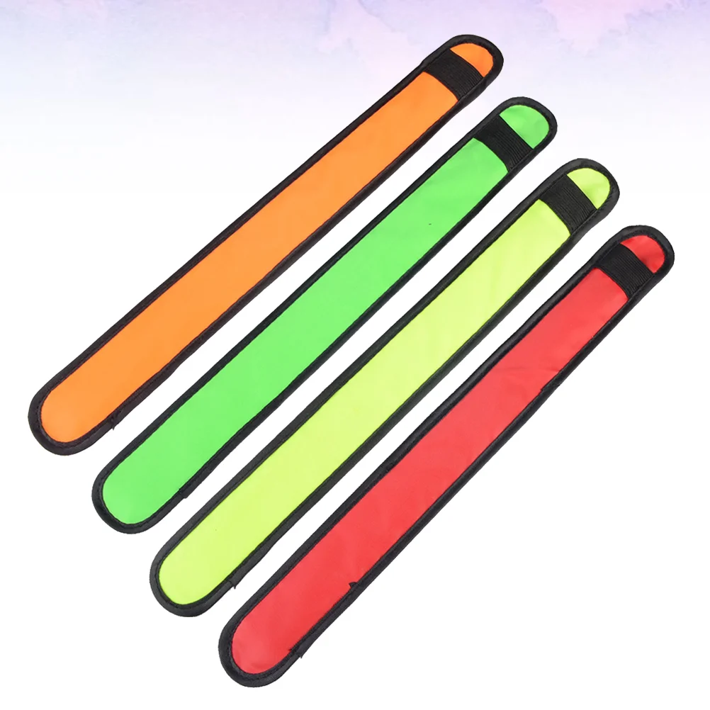 

4pcs LED Luminous Snap Bracelet Wristband Night Running Warning Wristband Snap on Bracelet (Red, Green, Orange, Yellow)