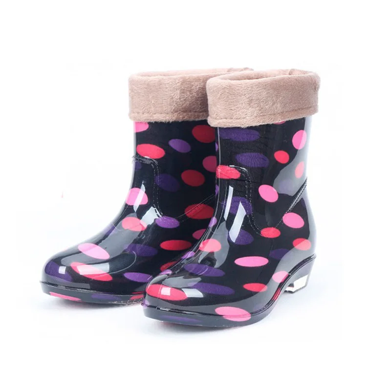Aleafalling новые ботильоны резиновые сапоги теплые в британском стиле обувь из