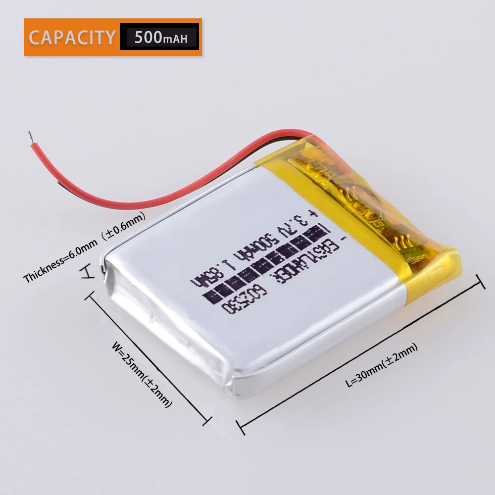 Автомобильный видеорегистратор DVR литий-полимерный аккумулятор 602530 портативный