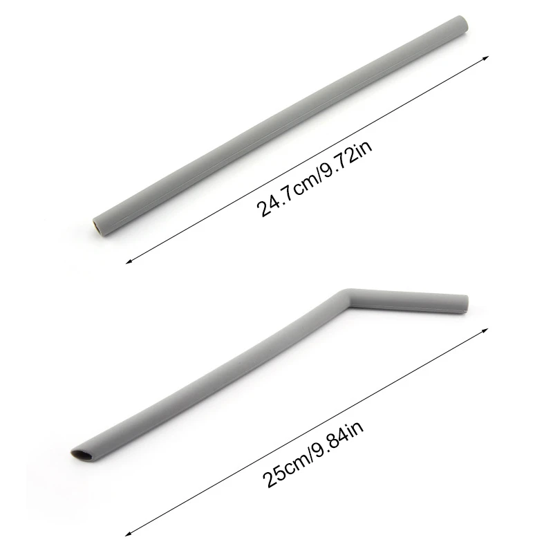 4/7Pcs Set Reusable Silicone Drinking Straws Foldable Straight Flexible With Cleaning Brush For Tumbler Bar Party | Дом и сад