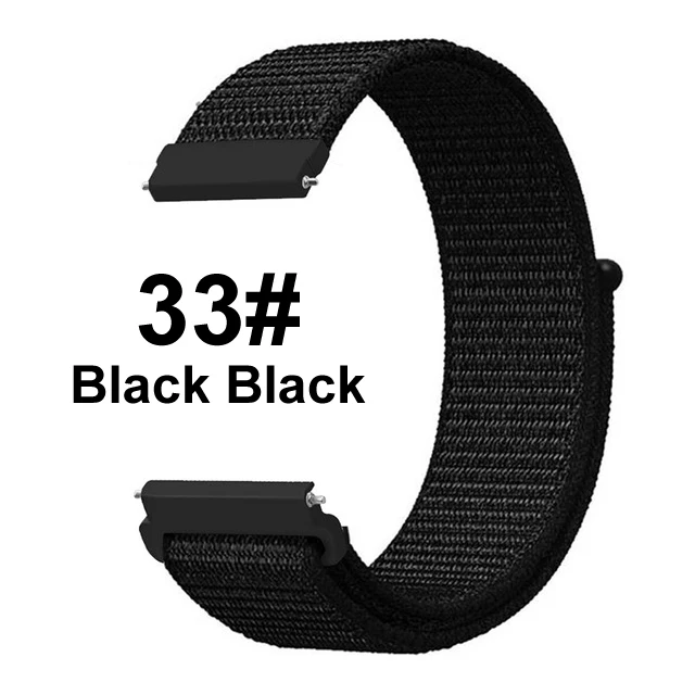 Black Black UEBN 20 мм 22 мм нейлоновый спортивный ремешок для Garmin Vivoactive 3 4 Venu/GarminMove/Forerunner 245 645 ремешок для наручных часов - Цвет ремешка: Black Black