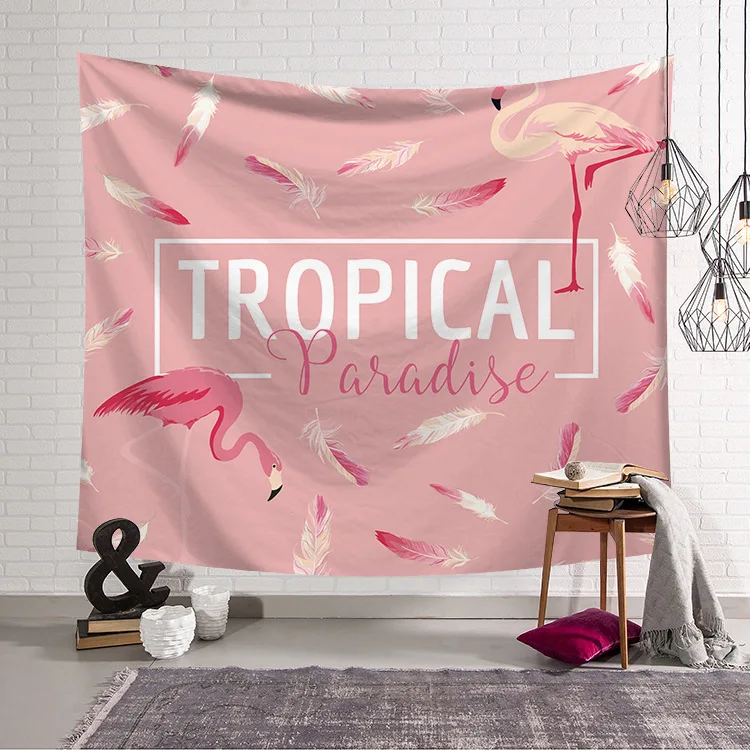 Горячая продажа 3D Настенный Гобелен Розовый фламинго печатное декоративное