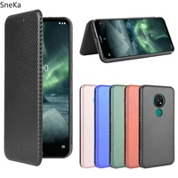 flip carbon fiber phone case for nokia c2 1 3 5 3 c1 2 3 7 2 6 2 pure color cover magnetic card slot holder slim ultra thin capa