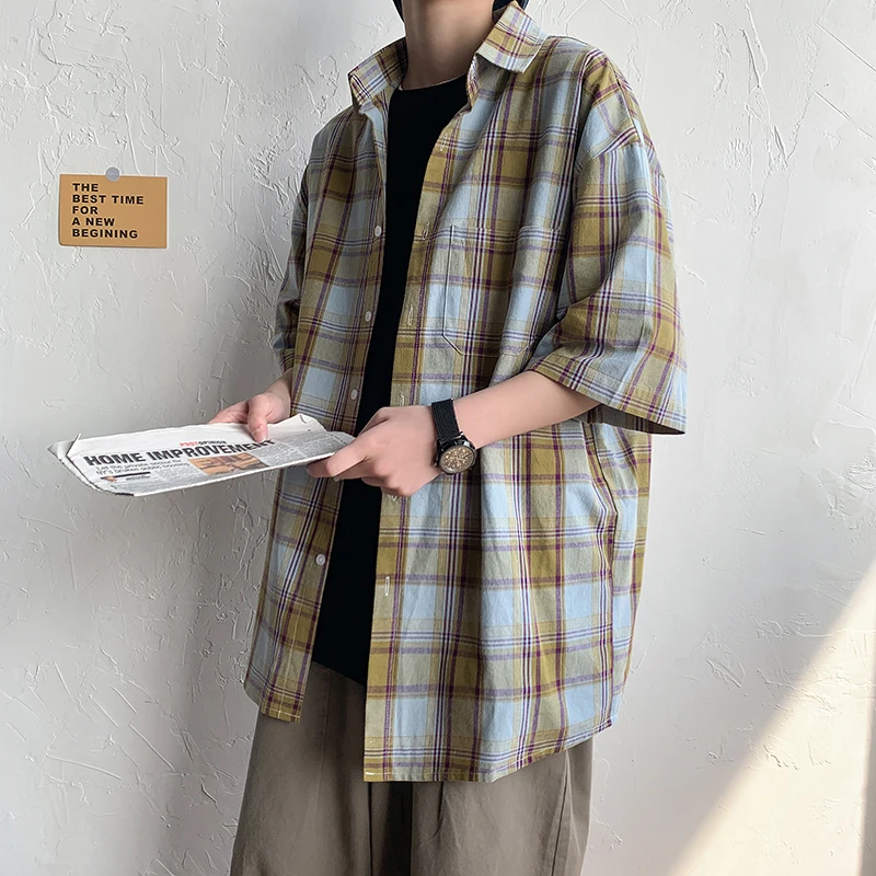 Летняя красочная Мужская рубашка с коротким рукавом | одежда