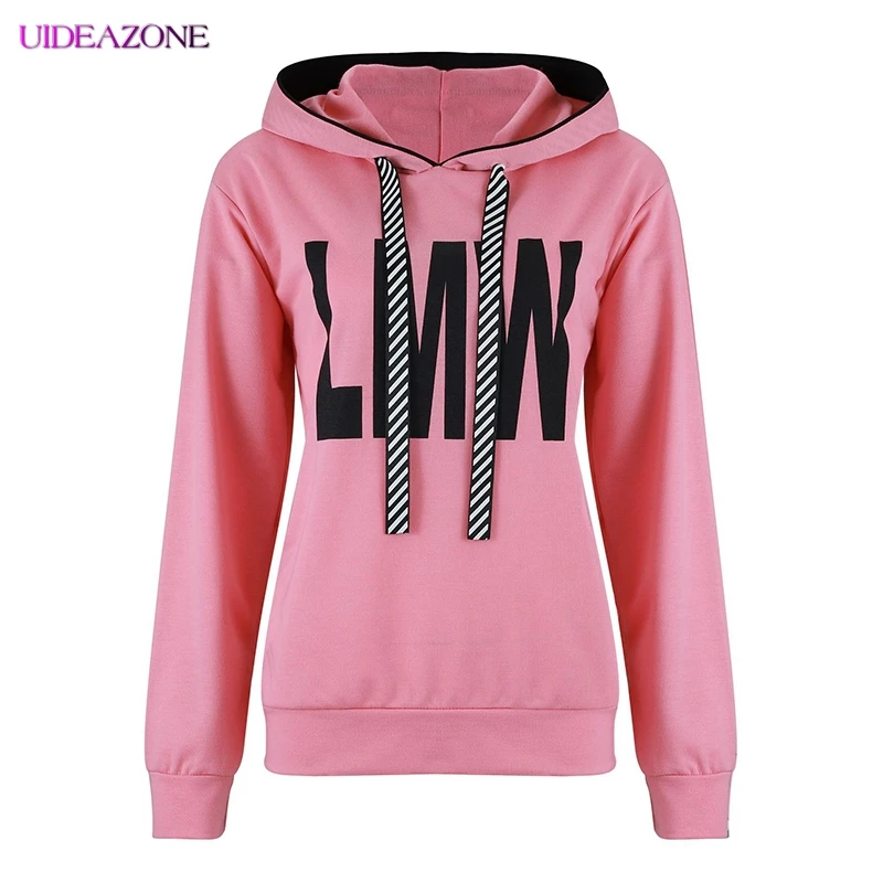 UIDEAZONE повседневные розовые толстовки с капюшоном Женская толстовка длинным