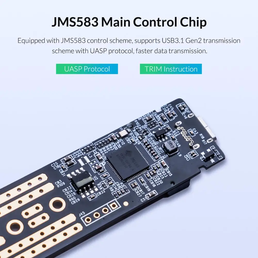 ORICO Aluminum M.2 NVME SSD Case USB C USB 3.1 10Gbps Hard Disk Case Support UASP M.2 USB NVME Enclosure Hard Drive Disk Box