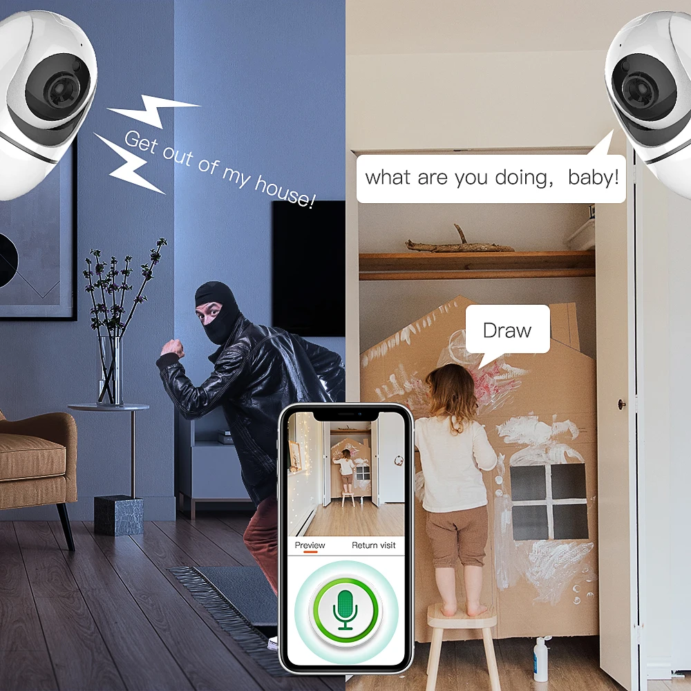 Angus External Wifi Camera Siren Alarm System with Remote Control Intercom Door Opening Sensor For Home Security | Безопасность и