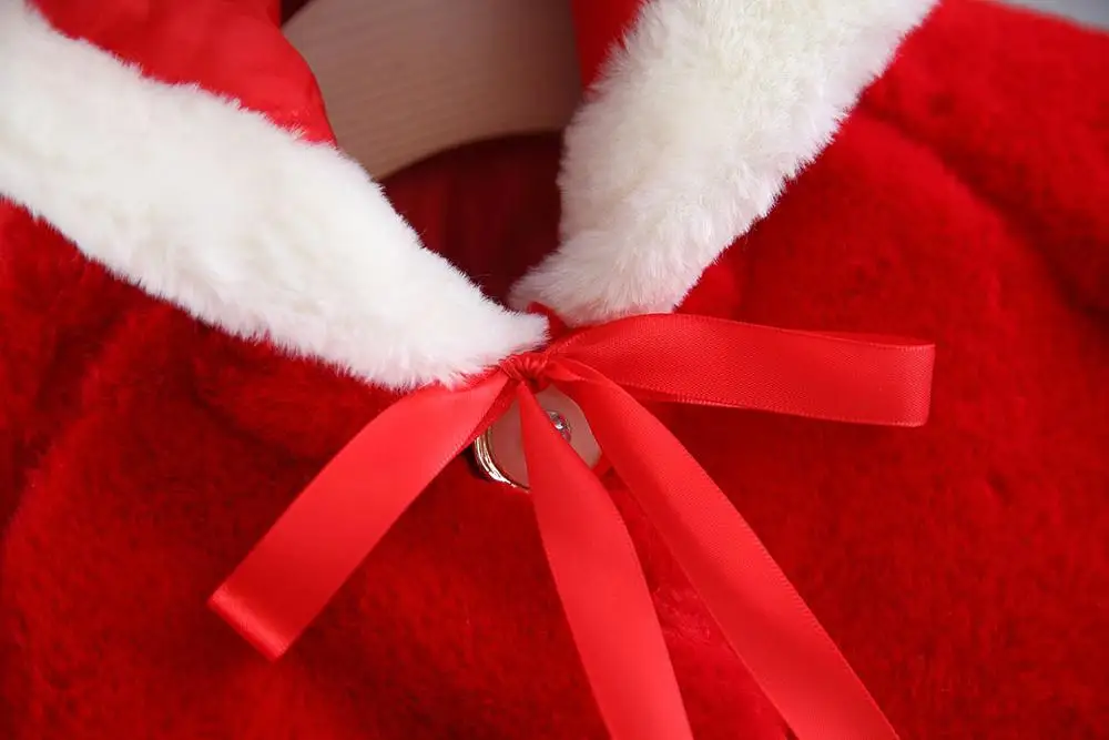 Зимнее пальто для маленьких девочек рождественское малышей с капюшоном и