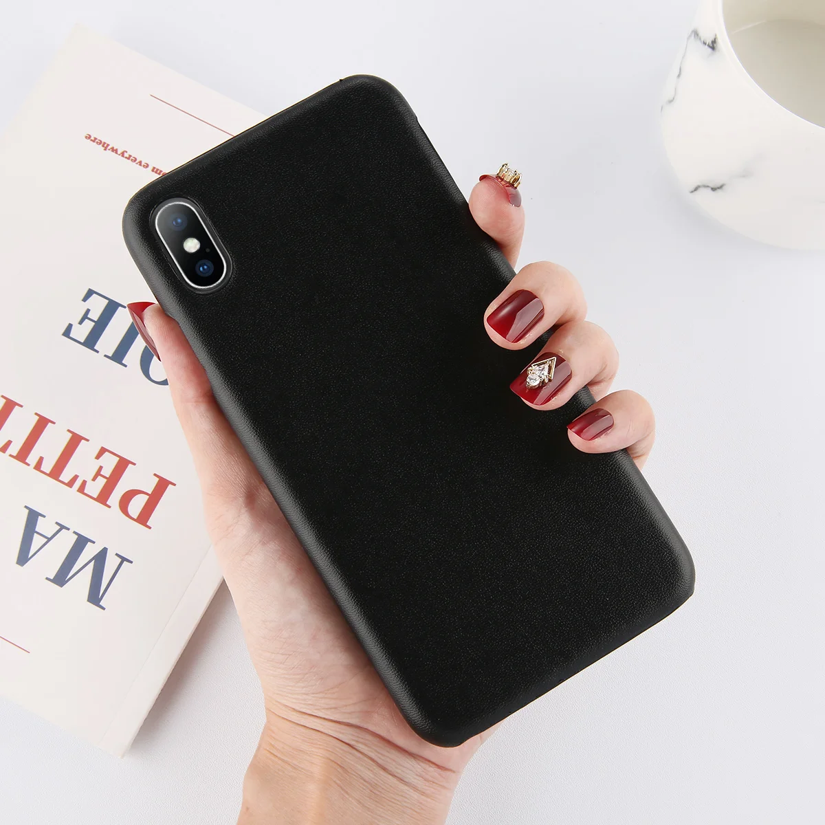 Lovebay матовый однотонный чехол для телефона для iPhone X XR Xs Max ультра тонкие простые Жесткие ПК-Чехлы для iPhone 6 6s 7 8 Plus задняя крышка - Цвет: Черный