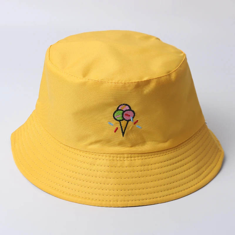 Men's Women's Cap Chinese Character Embroidered Bucket Hat Unisex Double-Sided Harajuku Outdoor Fishing Fisherman's |