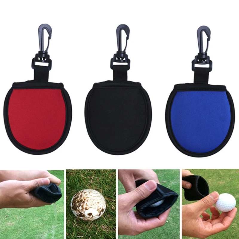 

Durable Golf Ball Cleaner with Clip Pocket Size Compact Effortless Golf Ball Golf Club Cleaner Washer Pouch for Golfing