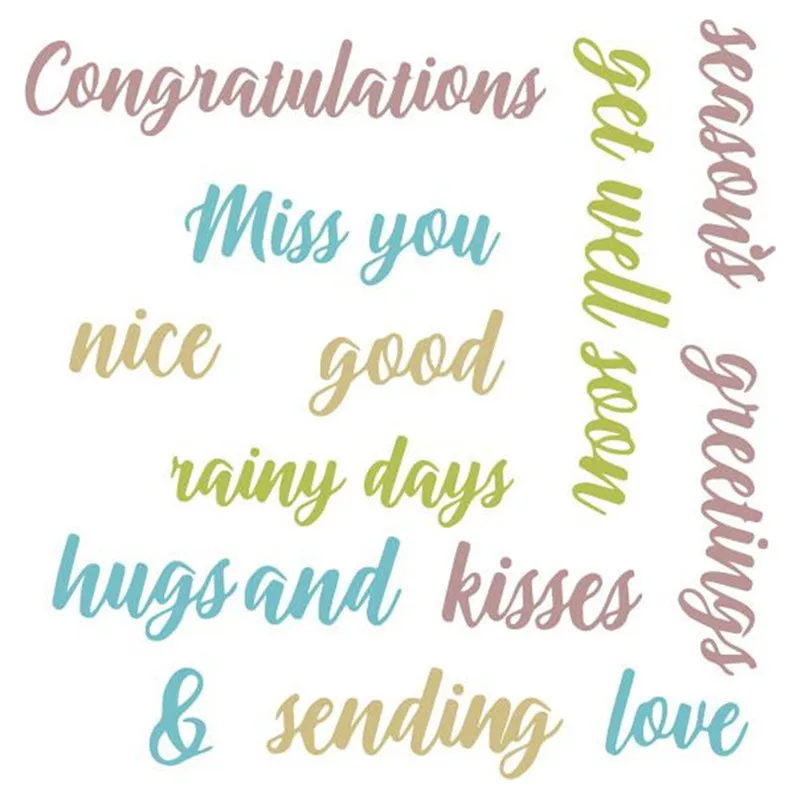 DiyArts буквенные штампы так много слов металлические Вырубные новые 2019 ремесленные