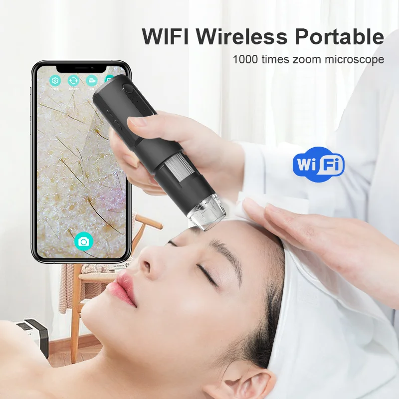 

2020 Newest WIFI wireless portable 100 times zoom Digital 50X -1000x Microscope Magnifier Camera for Android ios iPhone iPad