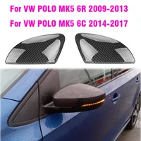 for vw polo mk5 6r 6c 2014 2017 car hot side wing mirror cover caps carbon fiber look mirror cover rearview mirror case cover