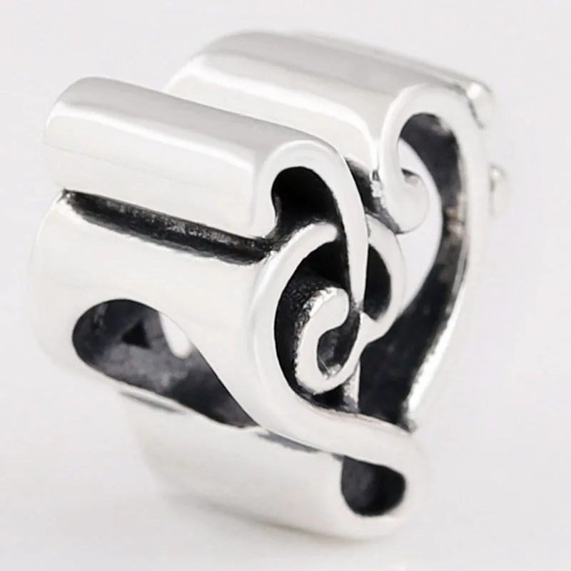 

Original 925 Sterling Silver Bead Hollow Charm Music Beads Fit Pandora Women Bracelet & Necklace Diy Jewelry