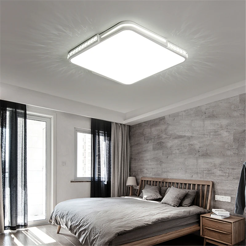 

6cm thick modern LED chandelier Lights minimalism surface mounted crystal chandelier lighting living bed room lamparas de techo