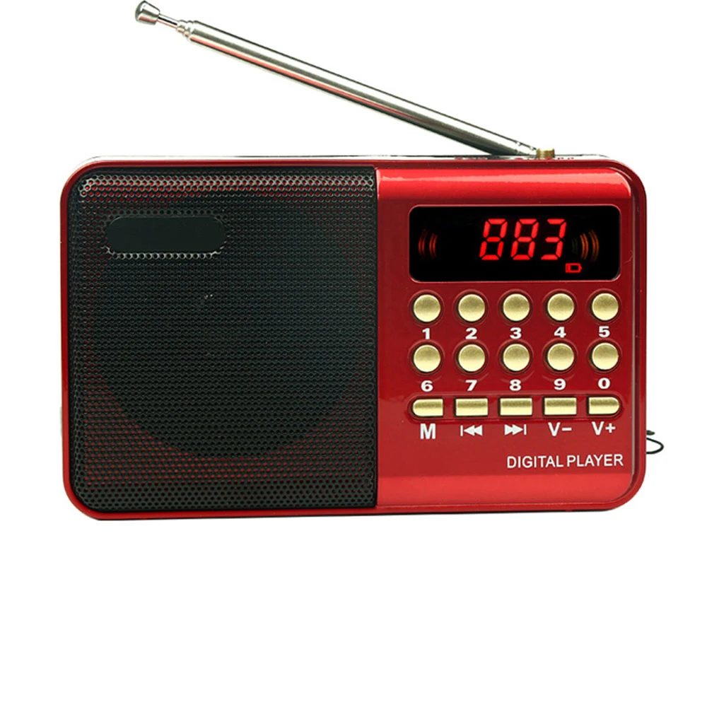 Цифровой радиоприемник QianzhuoDigital, портативный мини-радиоприемник с FM-радио, USB, TF, MP3, музыкальный плеер, телескопическая антенна, карманы для ...