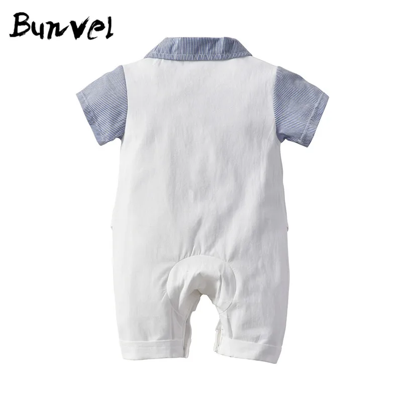 Комбинезоны для мальчиков в полоску с принтом на лето |