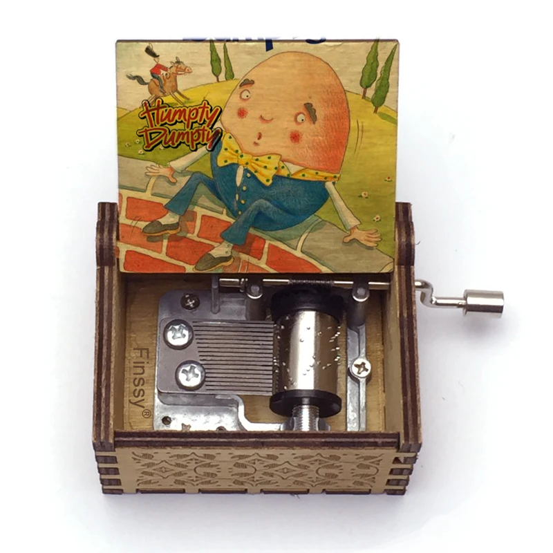 Детские игрушки Подарок Ручная деревянная музыкальная шкатулка Хамти Дамти Детям Милый мультяшный музыкальный шкатулка Рождественский, день рождения, новогодний подарок.
