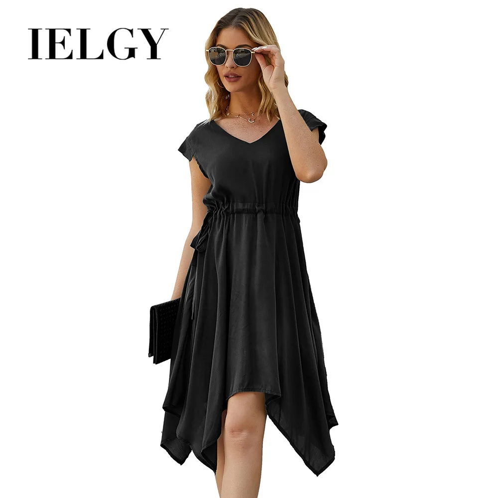 

Платье женское с V-образным вырезом, средней длины