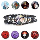 Браслет из аниме Шаринган Саске учихи, плетеный кожаный периферийный браслет Hokage Rinnegan Kakashi, ювелирные аксессуары, реквизит, подарок