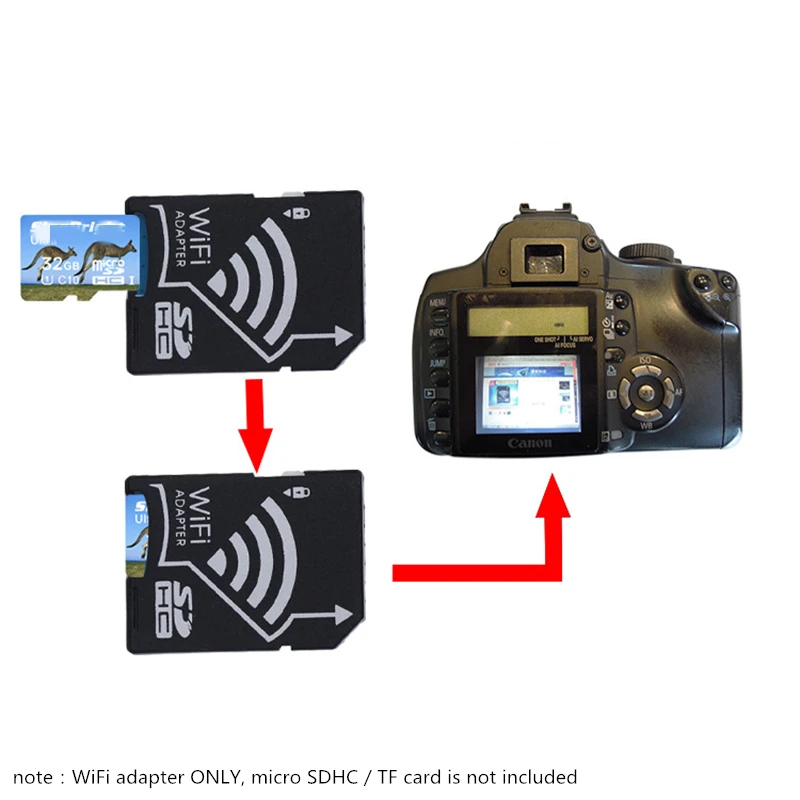 

Портативный Преобразователь Micro TF для беспроводной Wi-Fi карты памяти адаптер передатчик для камеры iPone Android Sony Canon