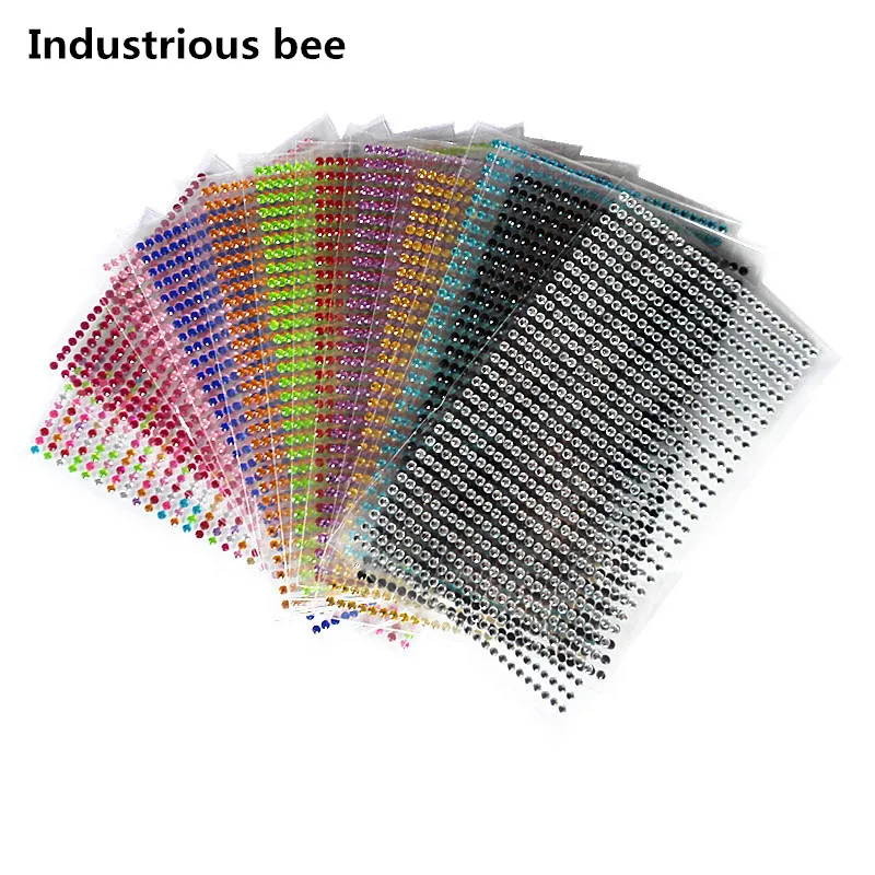 

Наклейки для временных татуировок 750 шт./компл. 3 мм Diy настенные арт акриловой с украшением в виде кристаллов бриллиантовые блестящие стразы...