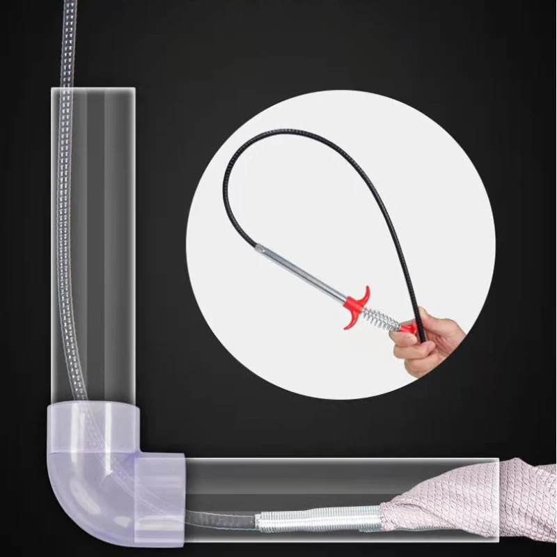 60 см очиститель Слива сантехники змея пружина трубы инструмент для