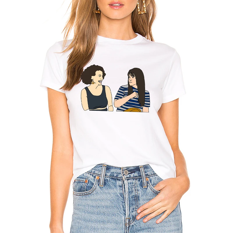 Широкий город Эбби и иланой с изображение мулт героев женский футболка Vogue