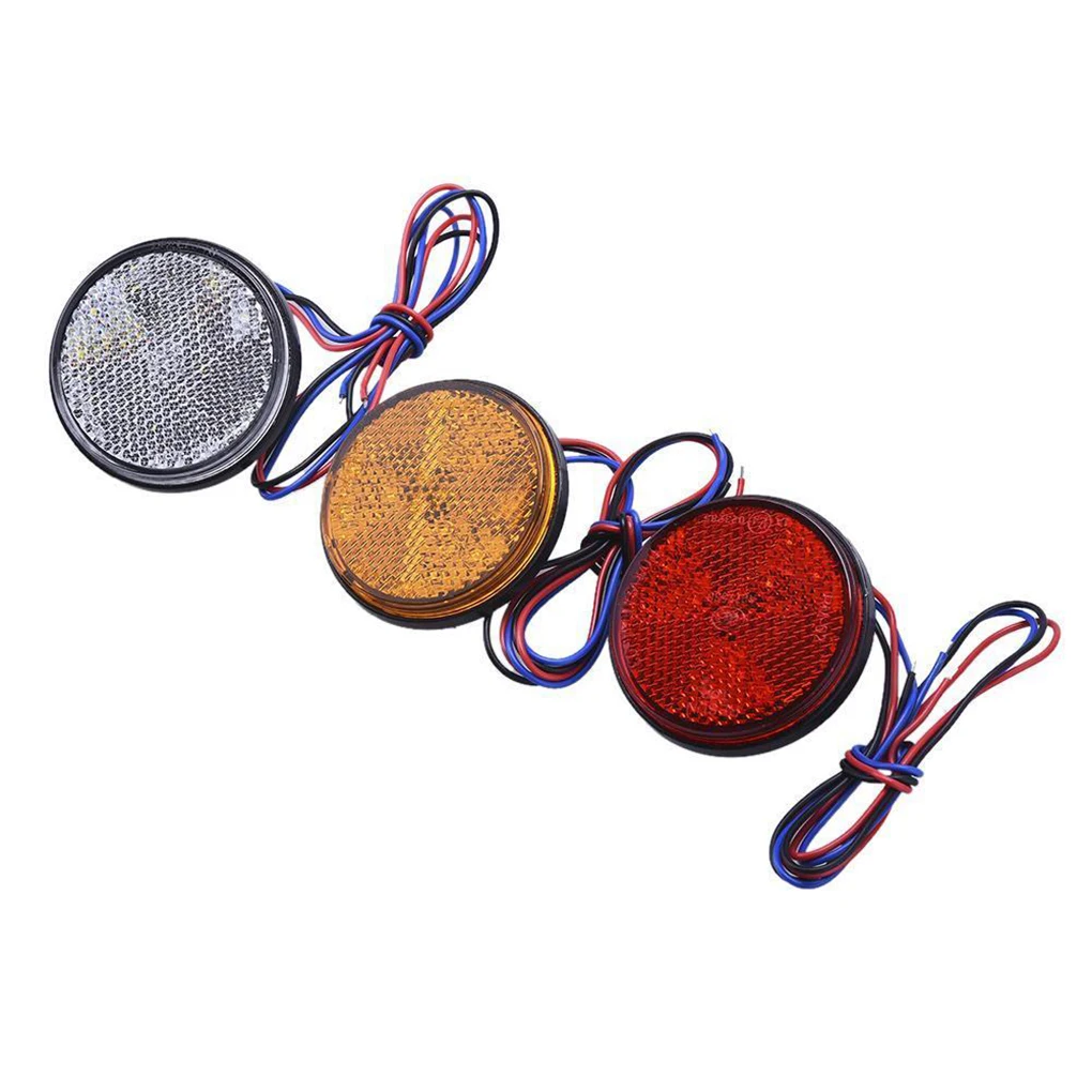 Светодиодный Мотоцикл Круглый отражатель задний фонарь стоп-сигнал поворота