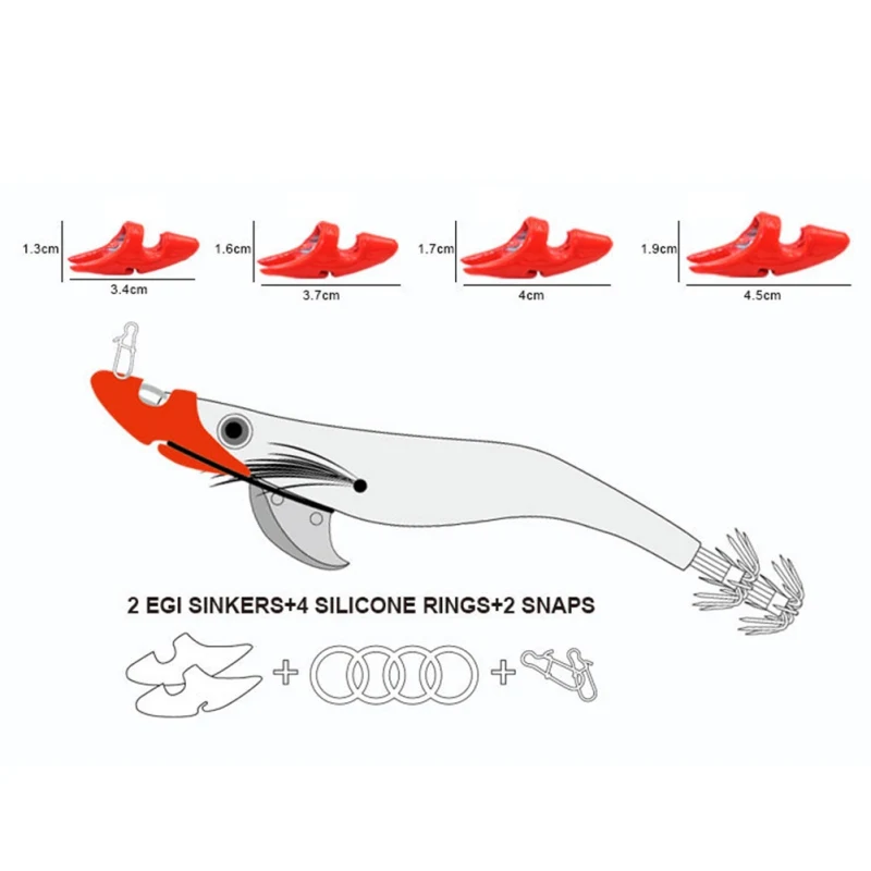 

New specifications wooden shrimp with weight of various 2 sets/bag of bait accessories fishing gear fishing supplies 20g