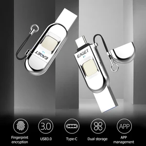 eaget fu68 u disk memoria usb stick gift otg usb flash drive fingerprint usb c external memory cel usb stick free global shipping