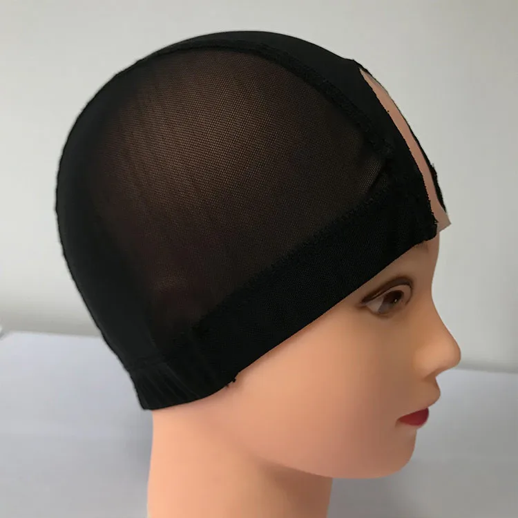 1 шт черный u-часть парик колпачок со швейцарской кружевной сеткой для изготовления парика с регулируемыми ремешками топ стрейч блестящая тканая крышка