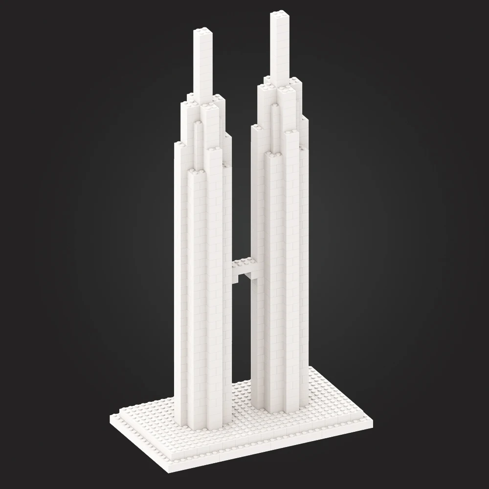 Креативные строительные блоки 50 см Петронас двойные башни мировая архитектура