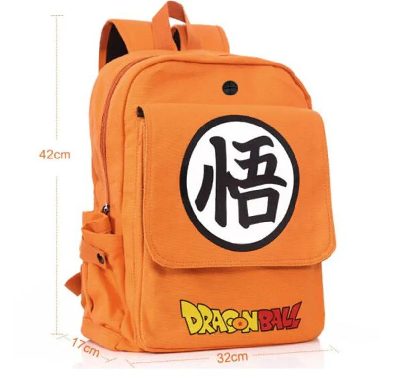 Горячая аниме Dragon Ball Z плечо школьная сумка рюкзак Сон Гоку Оранжевый Холст