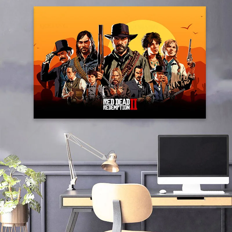 Настенный плакат Red Dead выкуп 2 на холсте художественный принт декоративные обои