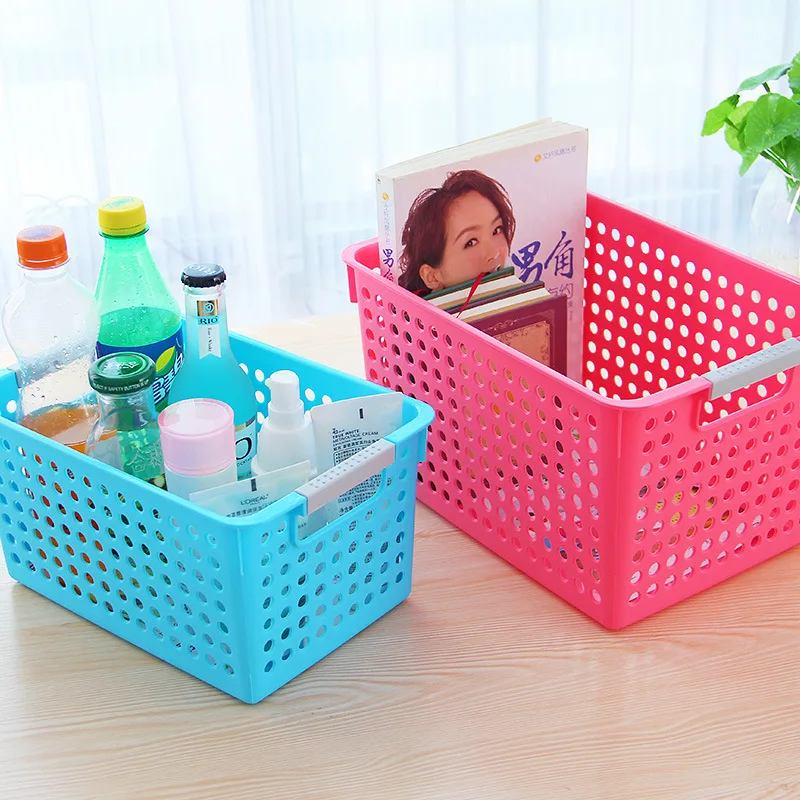 Толстая пластиковая многоцелевая прямоугольная корзина для хранения кухонная