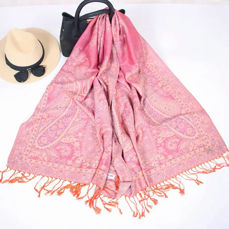 

Ethnic Jacquard fringed fashion scarf Bohemia Style Women Double Side Scarf new Shawl