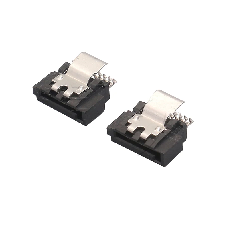 Günstig 500 Stücke SATA 7PIN Buchse Mit Frühling Interface SATA Netzteil SATA 7P Mit Schrapnell SATA Buchse Für Daten Kabel